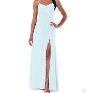Azazie Tegan Mist Blue Bridesmaid Dress